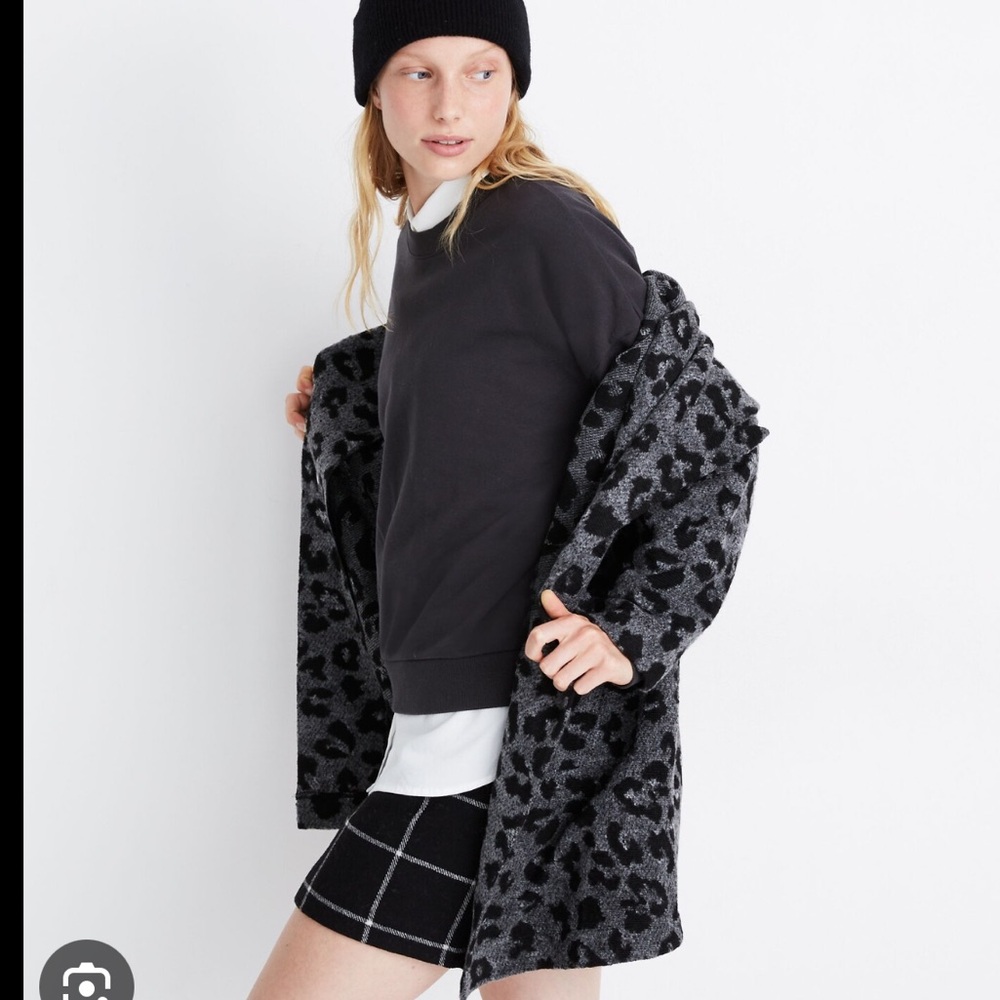 Madewell Texture & Thread Blazer Coat in Jungle Gray & Black